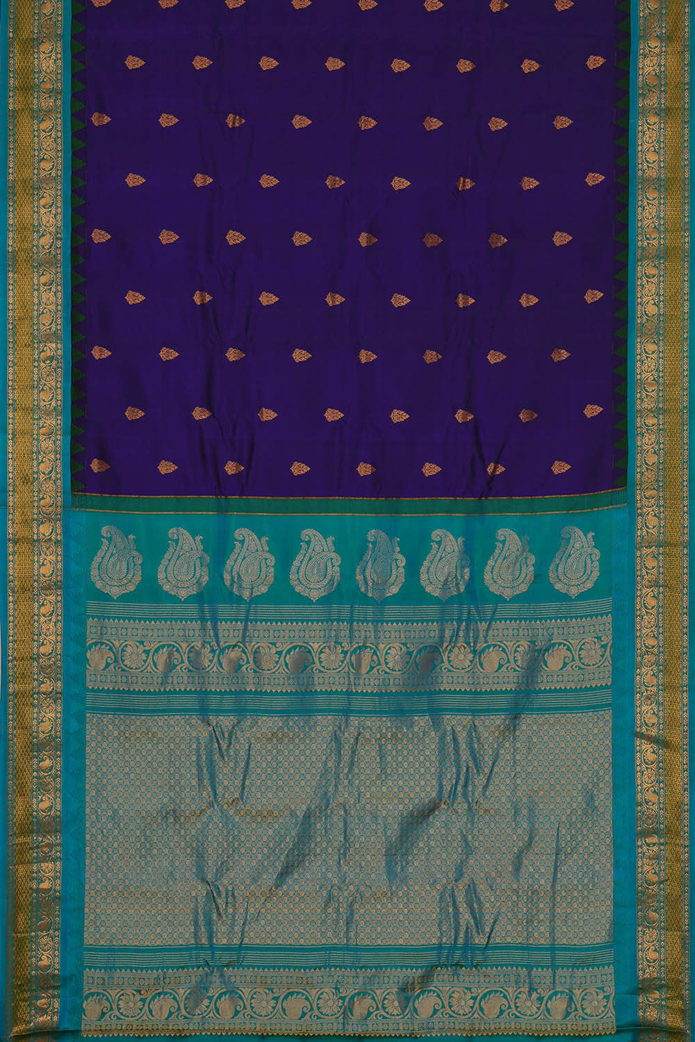 Image of Gadwal Silk Dark Blue Saree