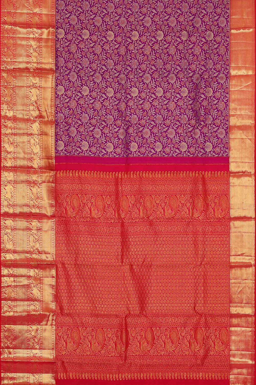 Image of Kanchipattu Magenta Purple Brocade Saree