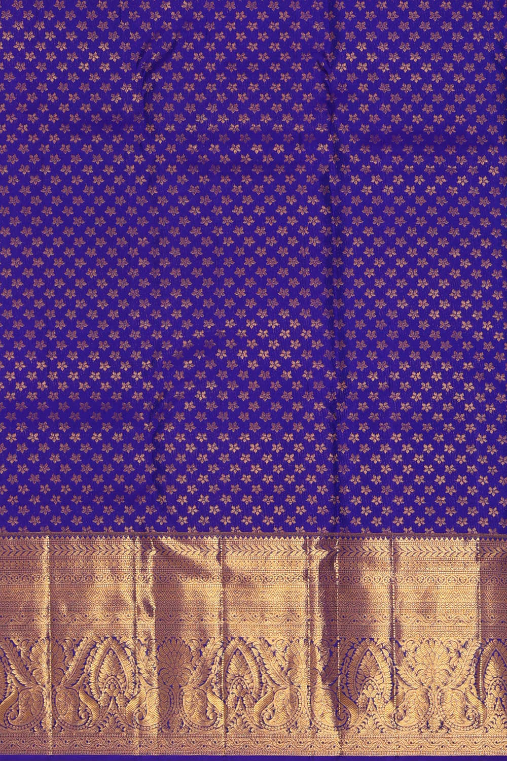 Image of Kanchipattu Peacock Blue Brocade Saree
