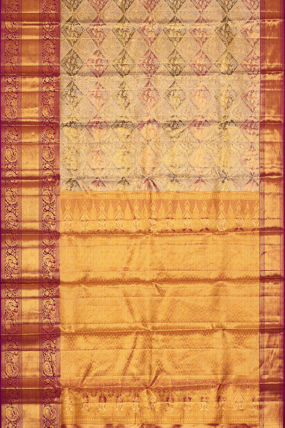 Image of Kanchipattu Multicolour Tissue Brocade Saree