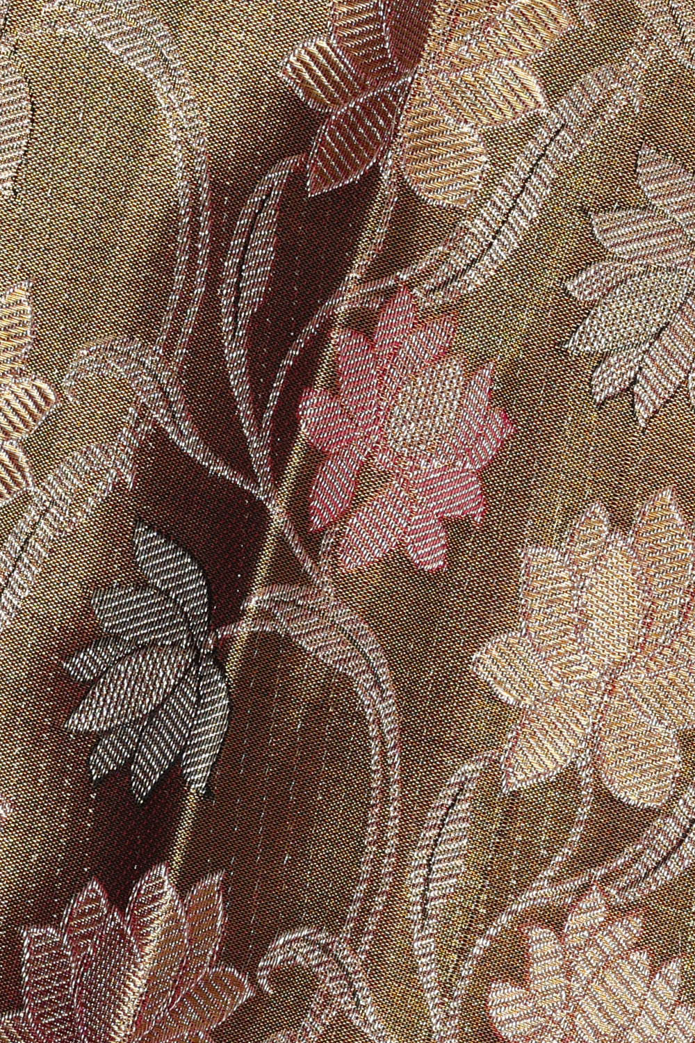 Kanchipattu Brown Tissue Brocade Saree