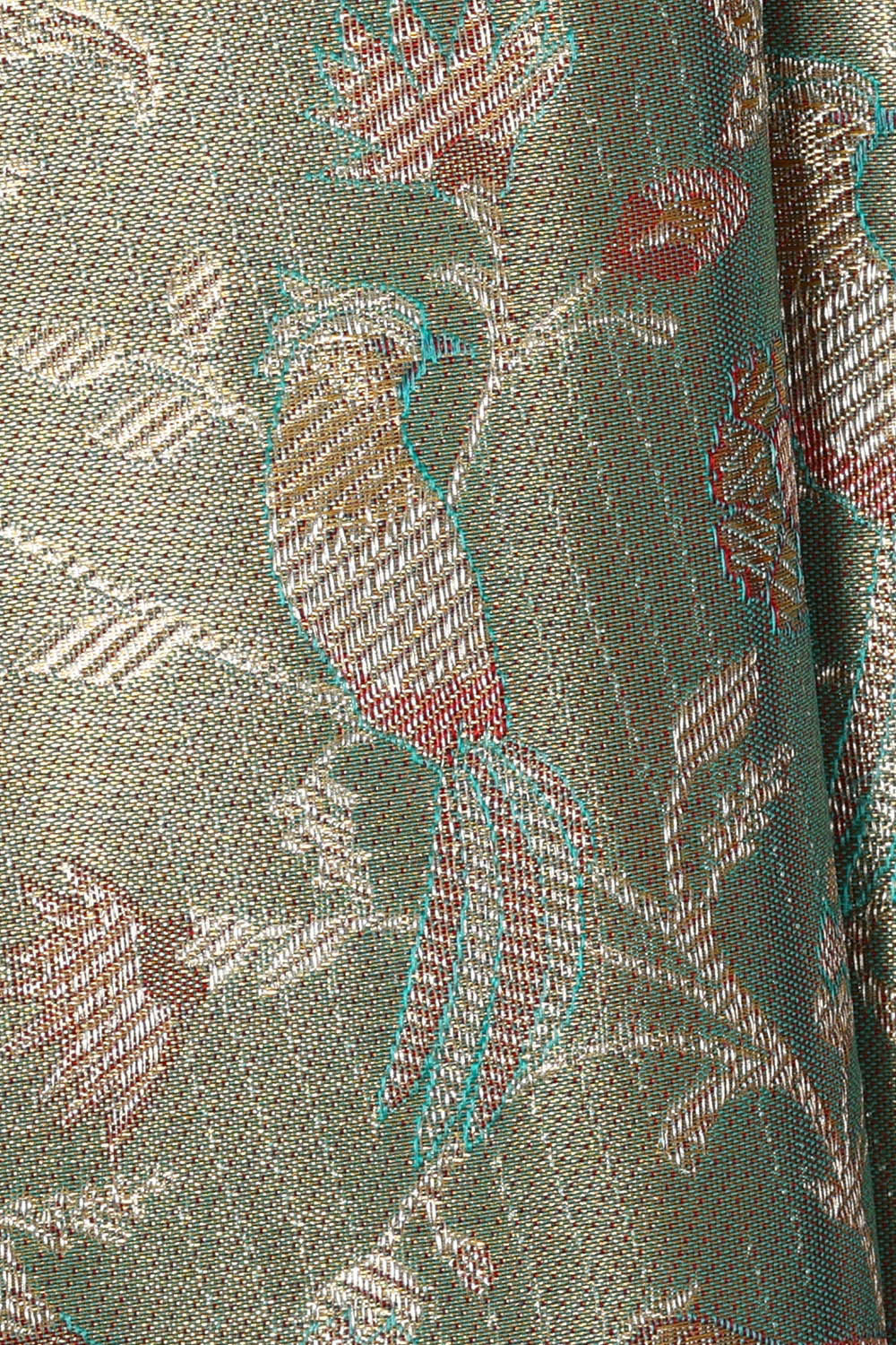 Image of Kanchipattu Golden Blue Tissue Brocade Saree