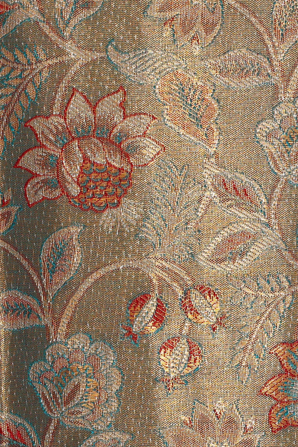 Image of Kanchipattu Golden Blue Tissue Brocade Saree