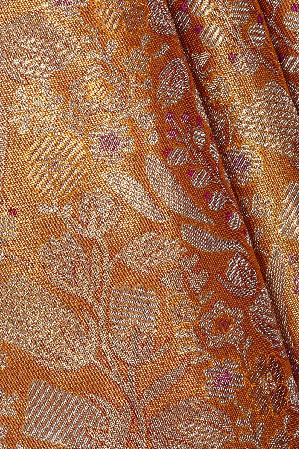 Image of Kanchipattu Mustard Yellow Tissue Brocade Saree