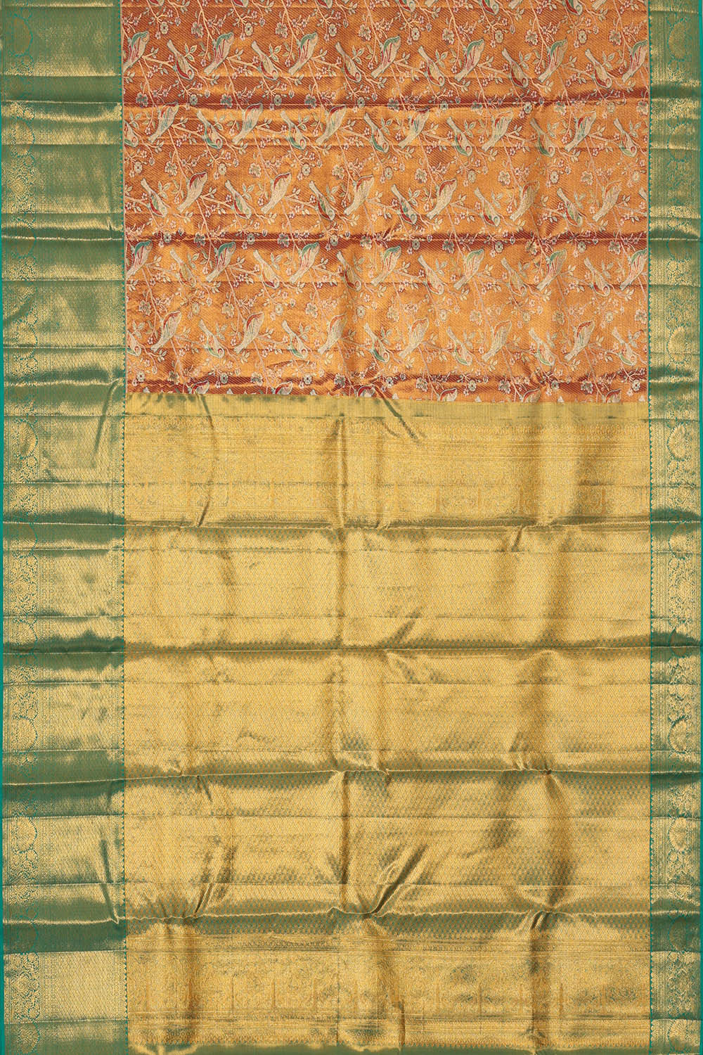 Image of Kanchipattu Peach Tissue Brocade Saree