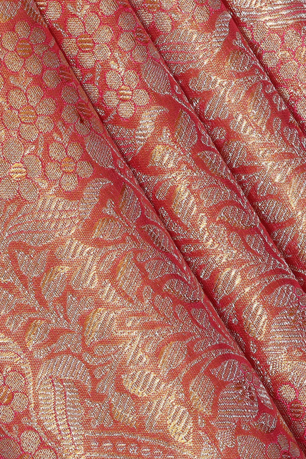 Kanchipattu Peach Tissue Brocade Saree