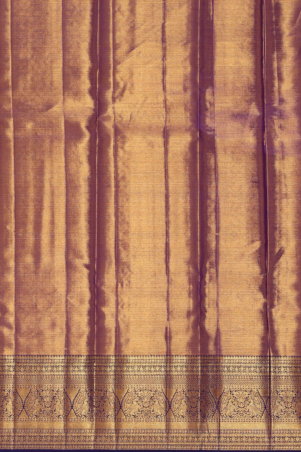 Kanchipattu Golden Violet Blue Tissue Brocade Saree