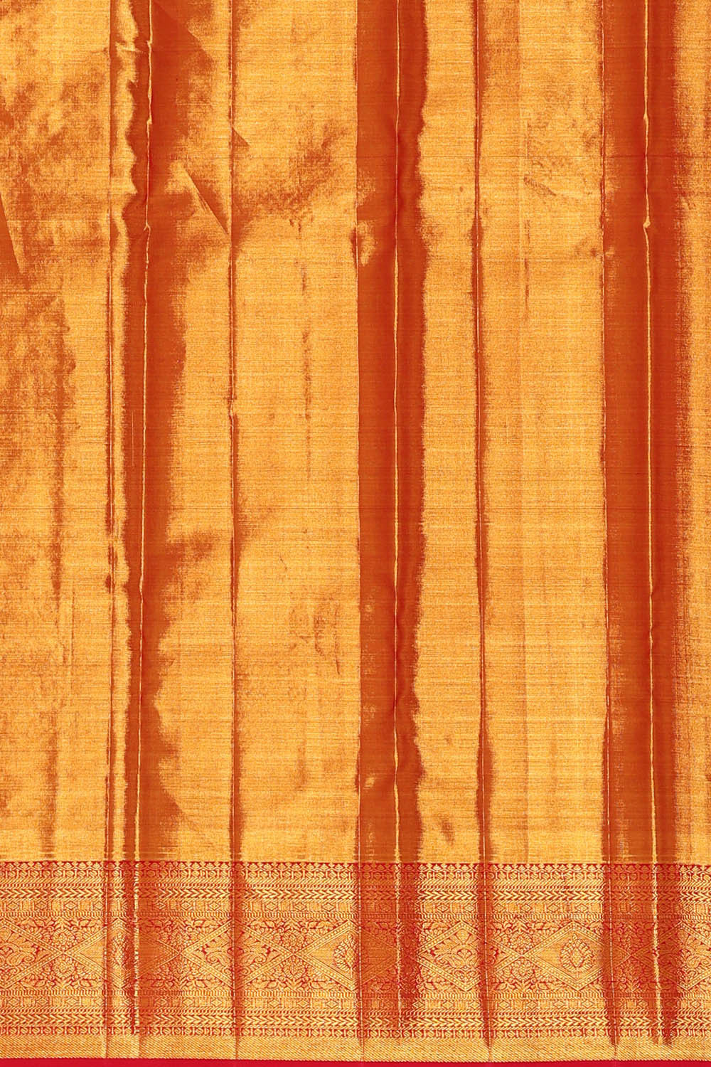 Kanchipattu Golden Red Tissue Brocade Saree