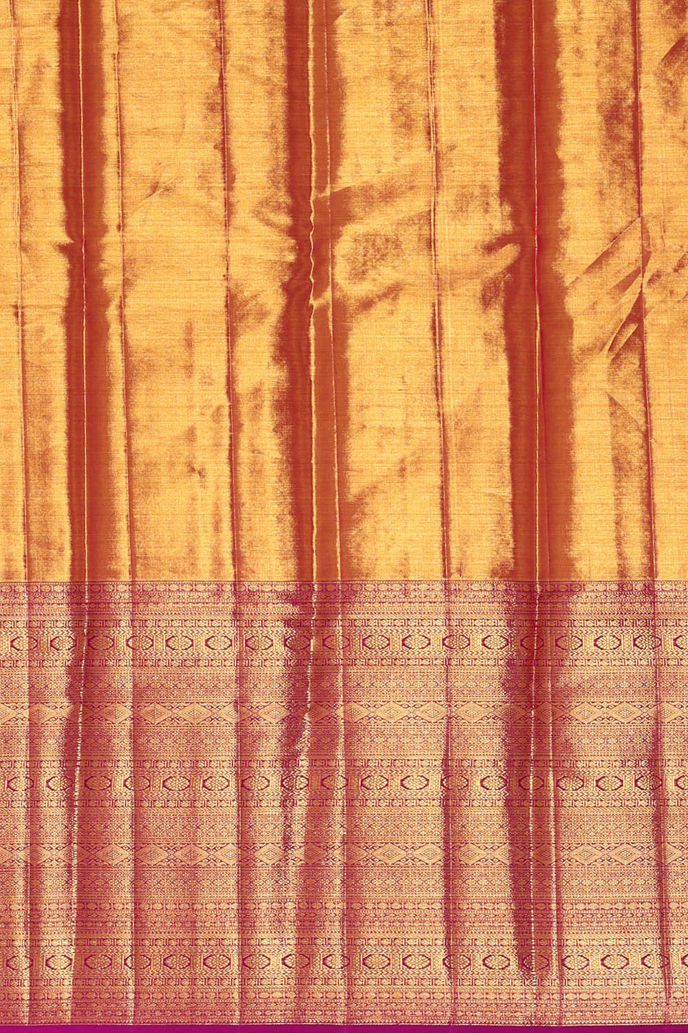 Image of Kanchipattu Golden Magenta Purple Brocade Saree