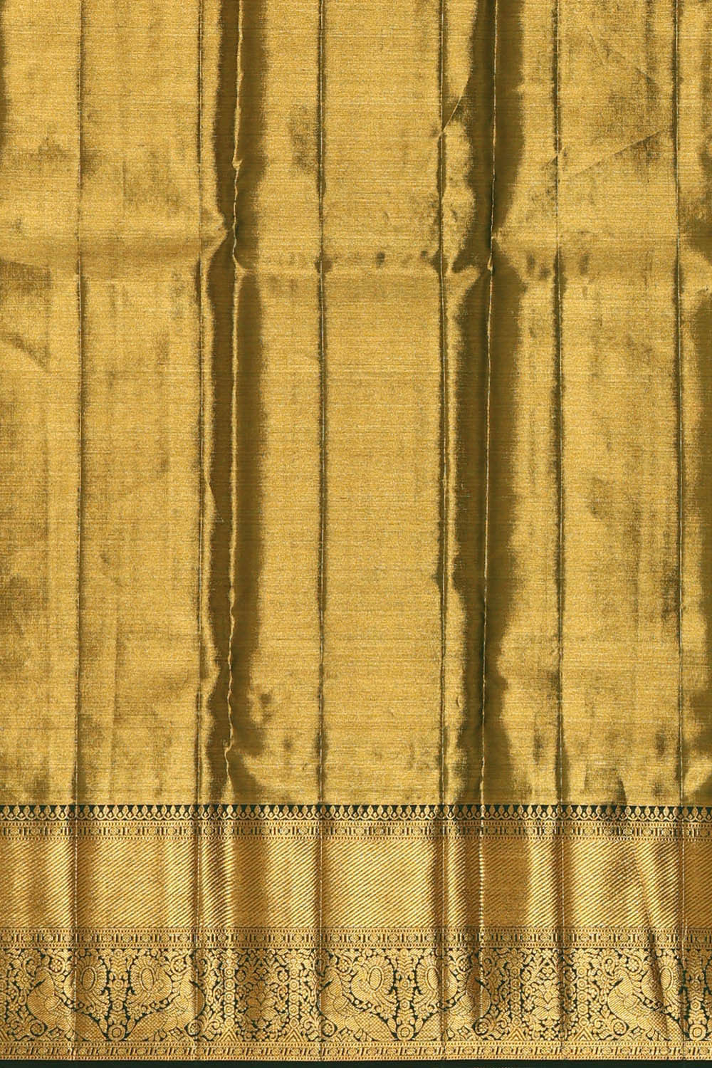 Image of Kanchipattu Golden Green Tissue Brocade Saree