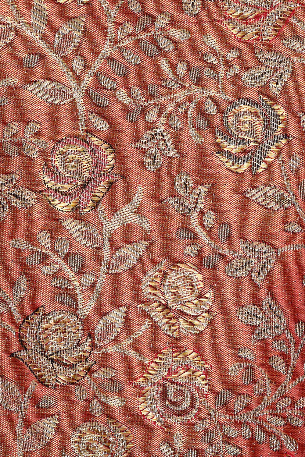 Image of Kanchipattu Peach Pink Tissue Brocade Saree