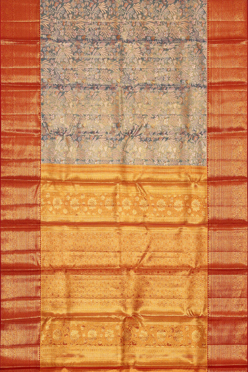 Kanchipattu Blue Tissue Brocade Saree