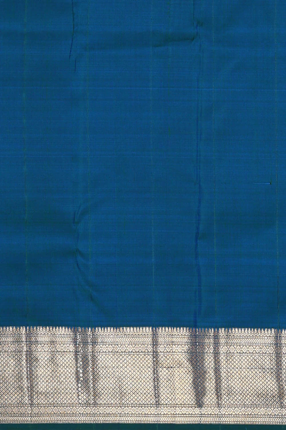 Image of Kanchipattu Peacock Blue Brocade Saree