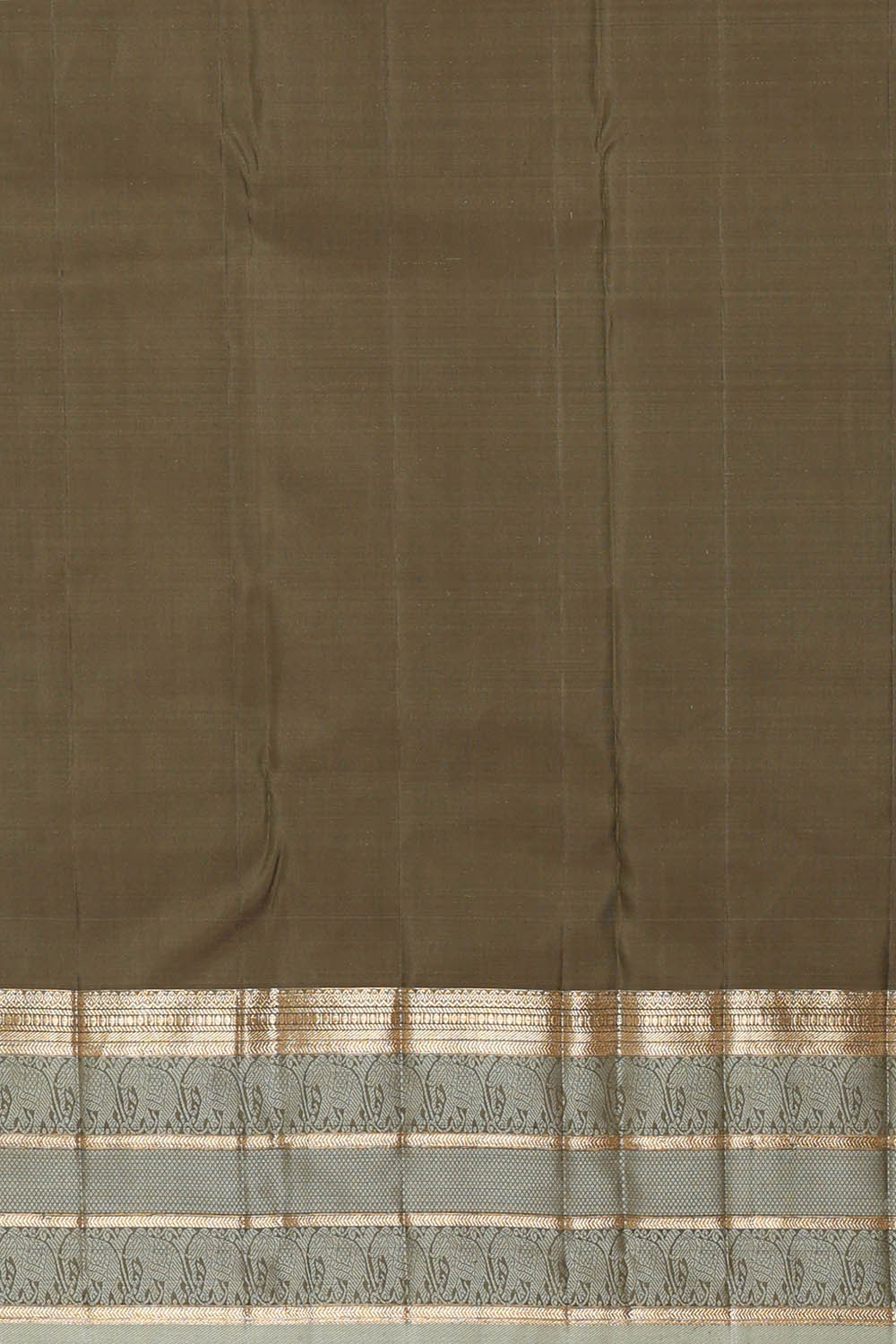 Kanchipattu Mehndi Green Brocade Saree