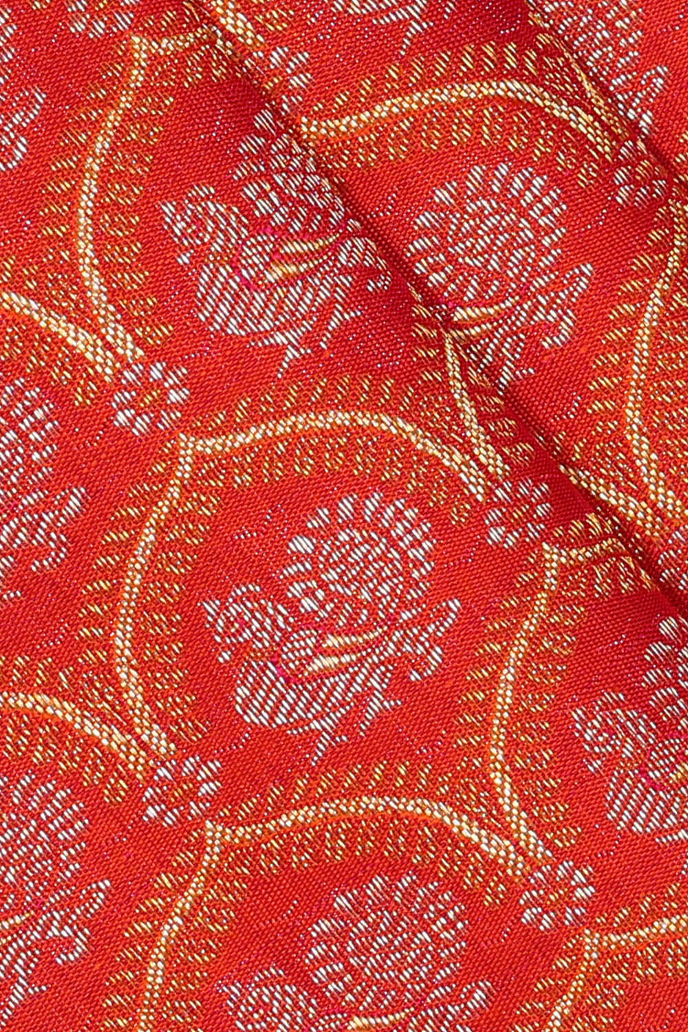 Image of Kanchipattu Dark Orange Brocade Saree