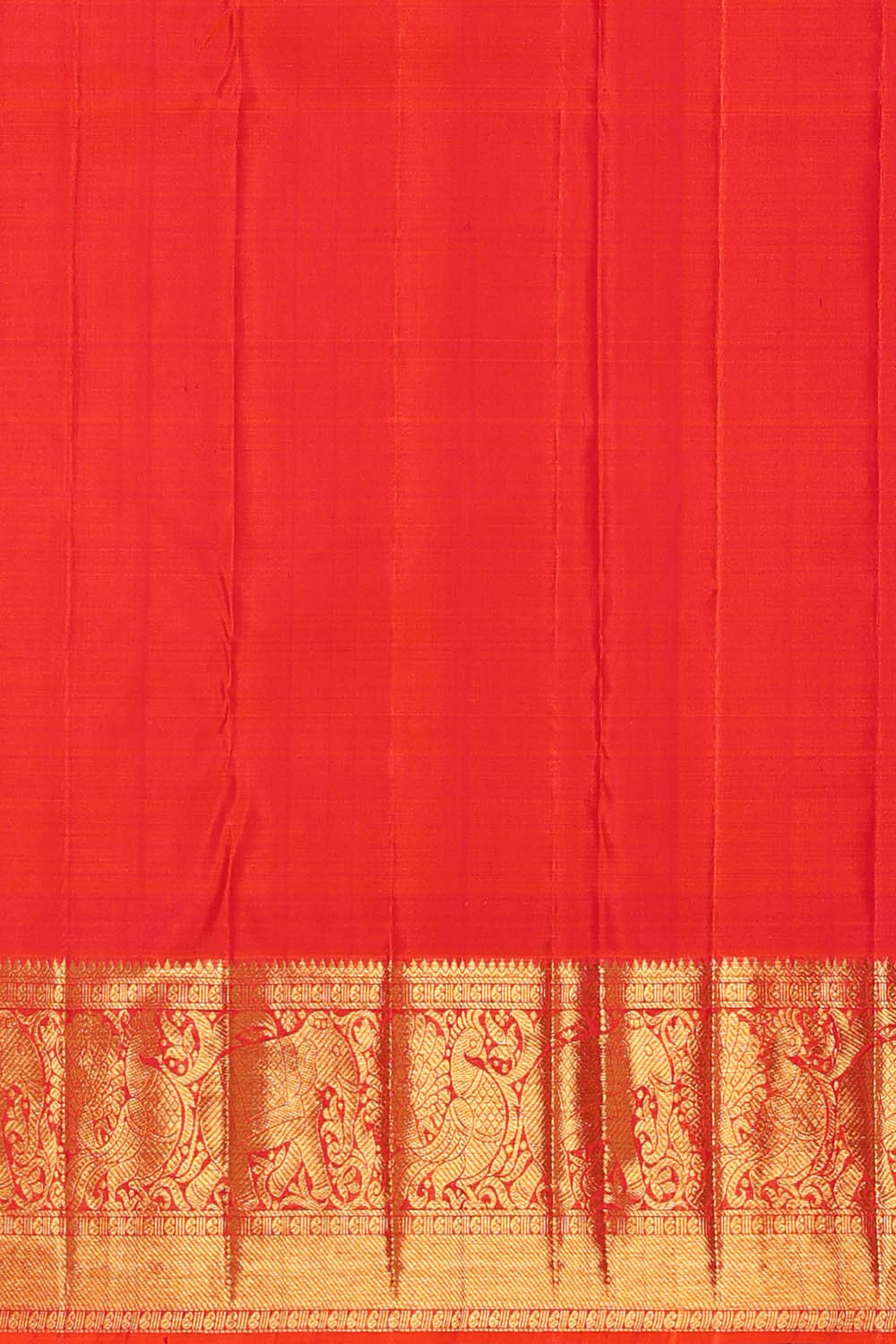 Kanchipattu Dark Orange Brocade Saree