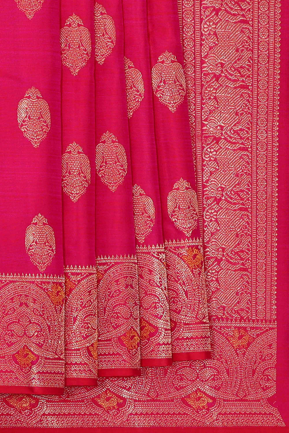 Image of Kanchipattu Rani Pink Brocade Saree
