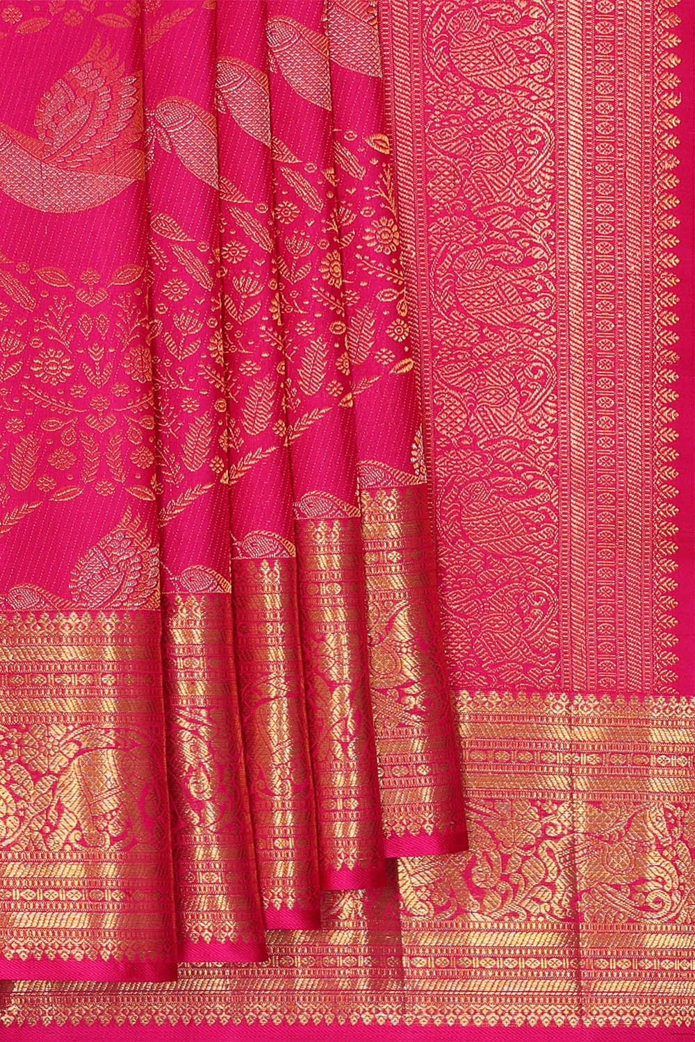 Image of Kanchipattu Rani Pink Brocade Saree
