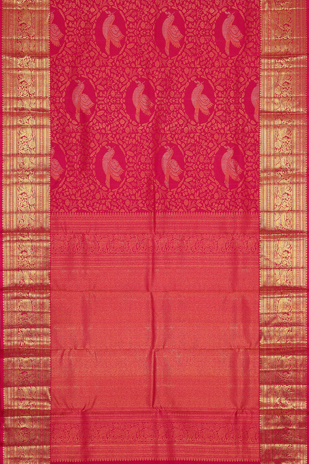Kanchipattu Rani Pink Brocade Saree