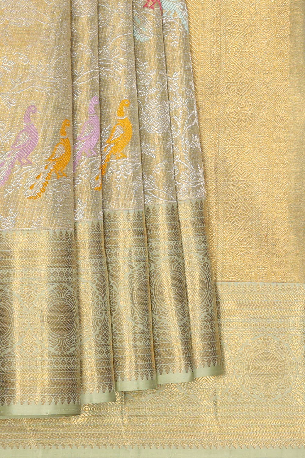 Kanchipattu Gold Tissue Brocade Saree