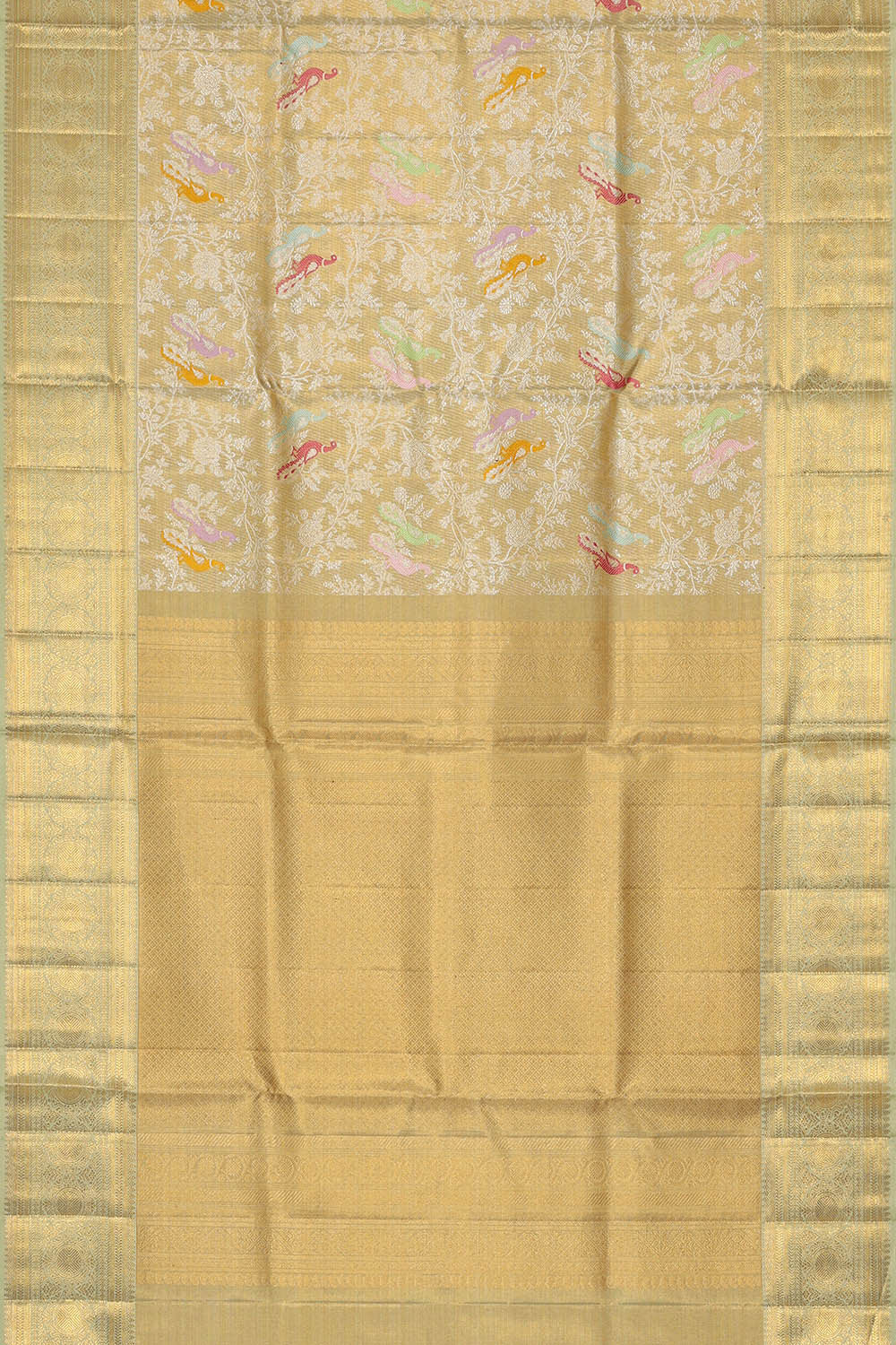 Kanchipattu Gold Tissue Brocade Saree