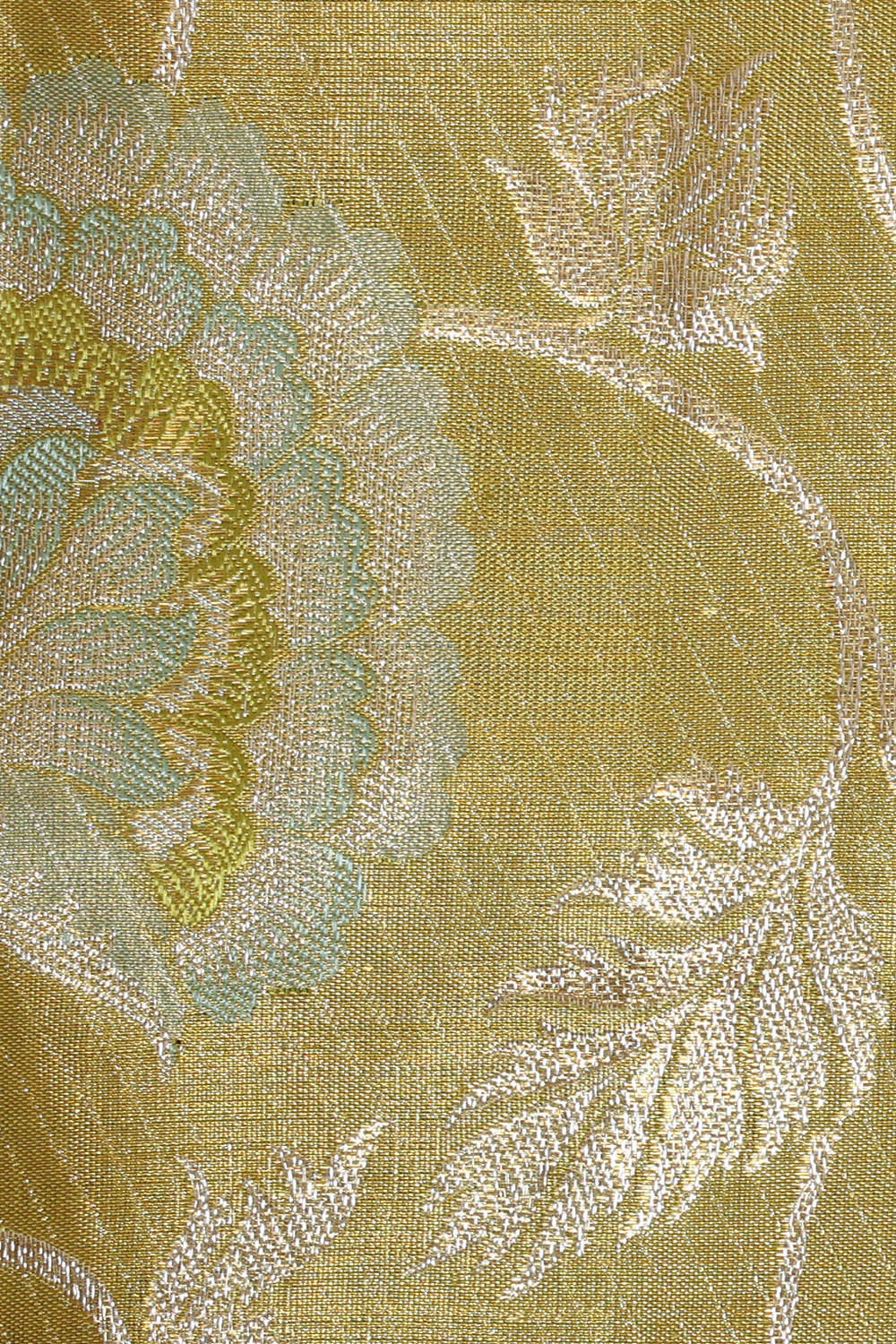 Image of Kanchipattu Golden Green Brocade Saree