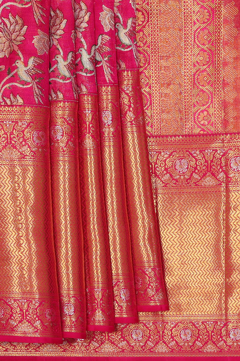 Kanchipattu Rani Pink Brocade Saree