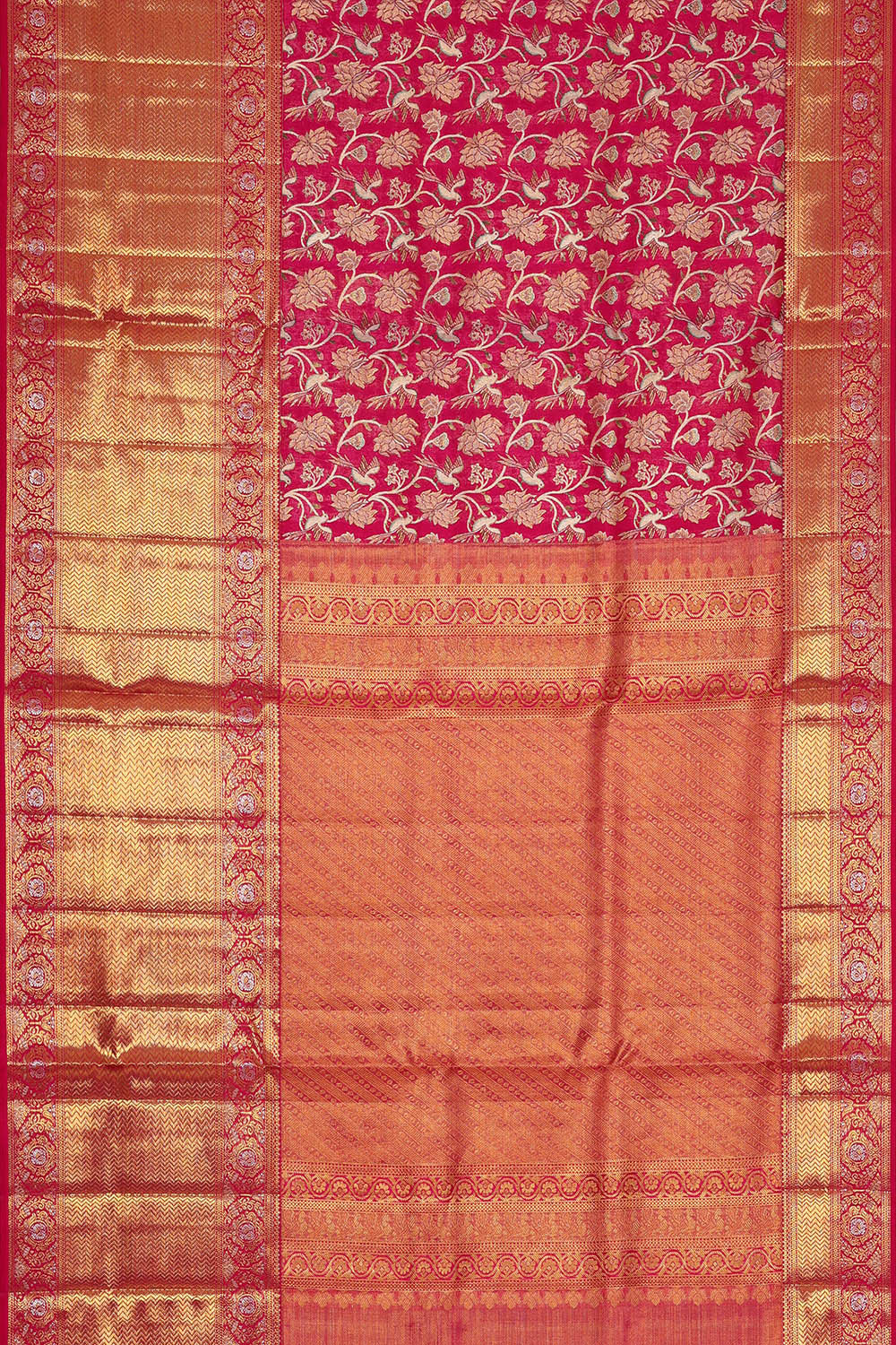 Image of Kanchipattu Rani Pink Brocade Saree