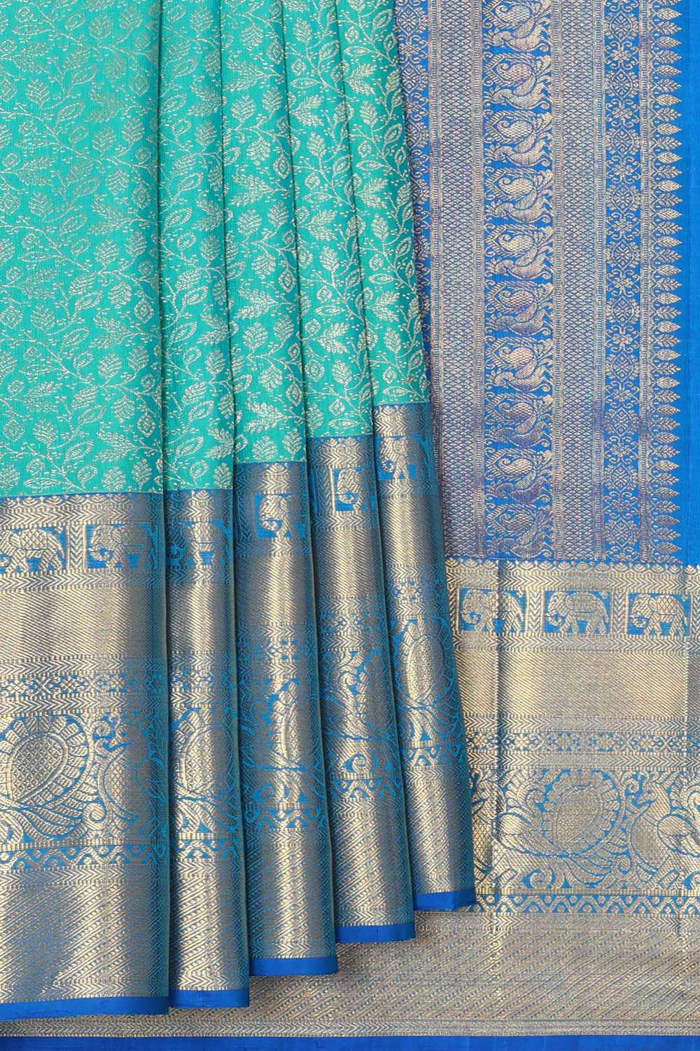 Kanchipattu Light Sea Green Brocade Saree