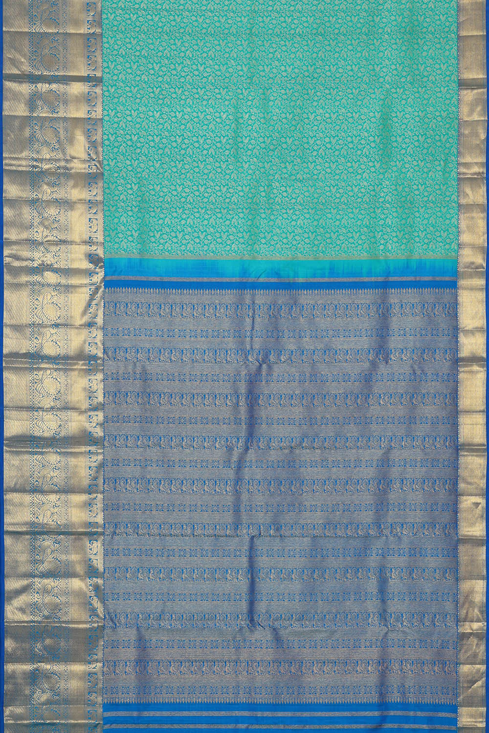 Image of Kanchipattu Light Sea Green Brocade Saree