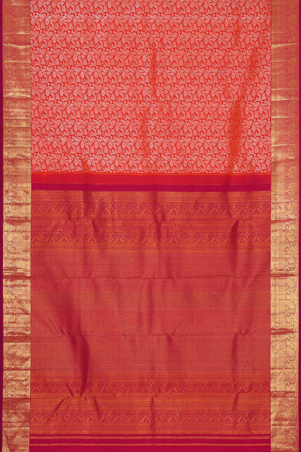 Kanchipattu Orange Brocade Saree