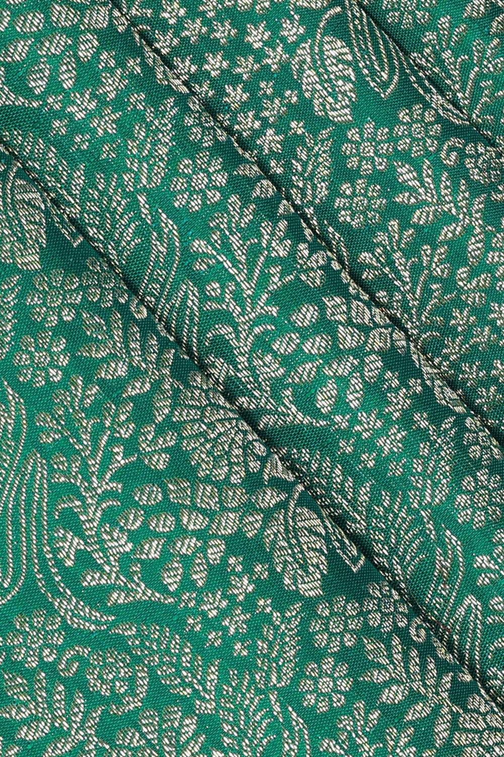 Image of Kanchipattu Emerald Green Brocade Saree