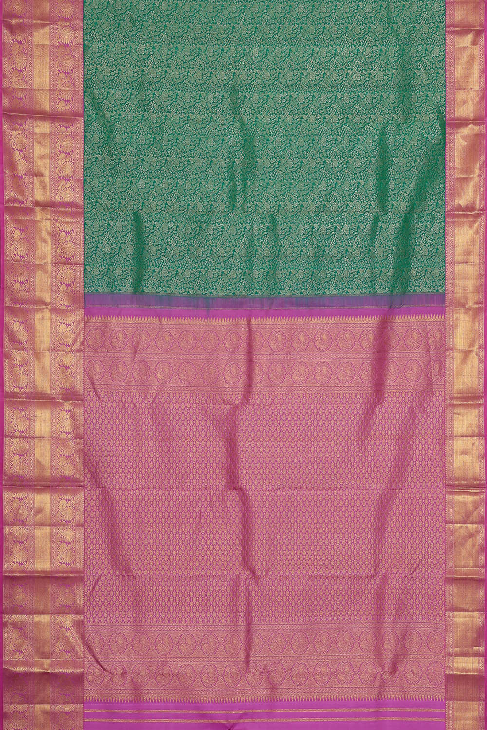Kanchipattu Emerald Green Brocade Saree
