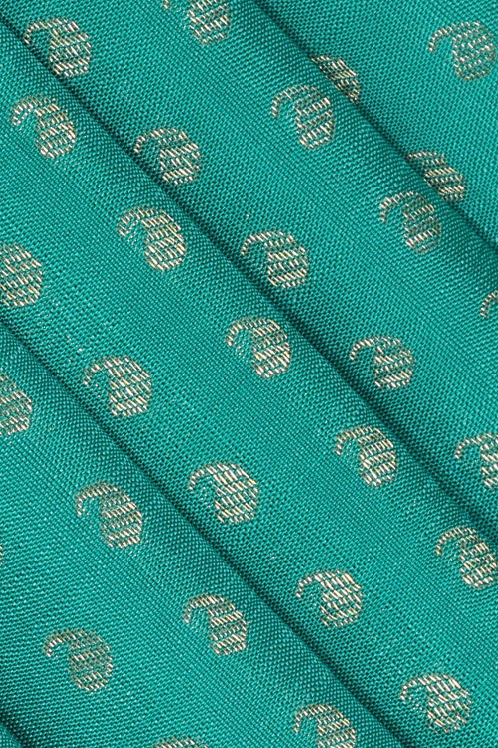 Image of Kanchipattu Turquoise Blue Brocade Saree