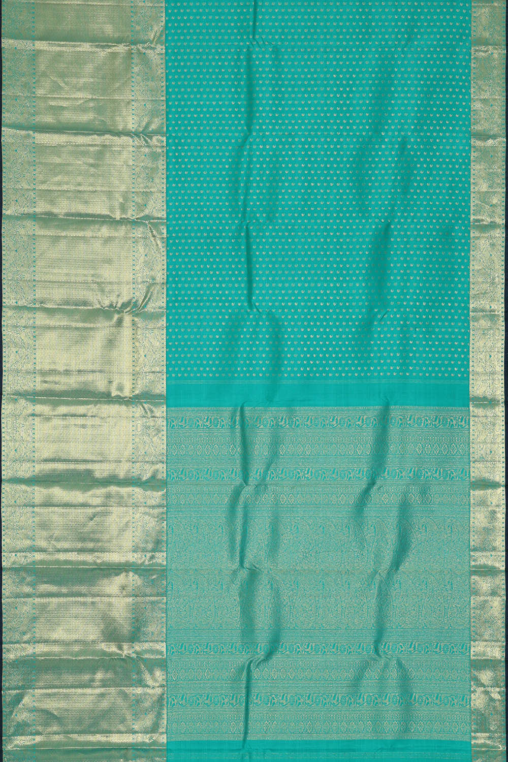 Kanchipattu Turquoise Blue Brocade Saree