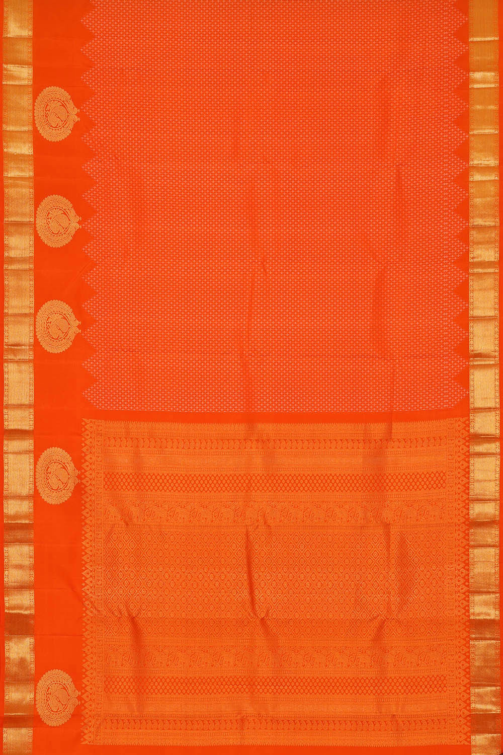 Image of Kanchipattu Orange Brocade Saree