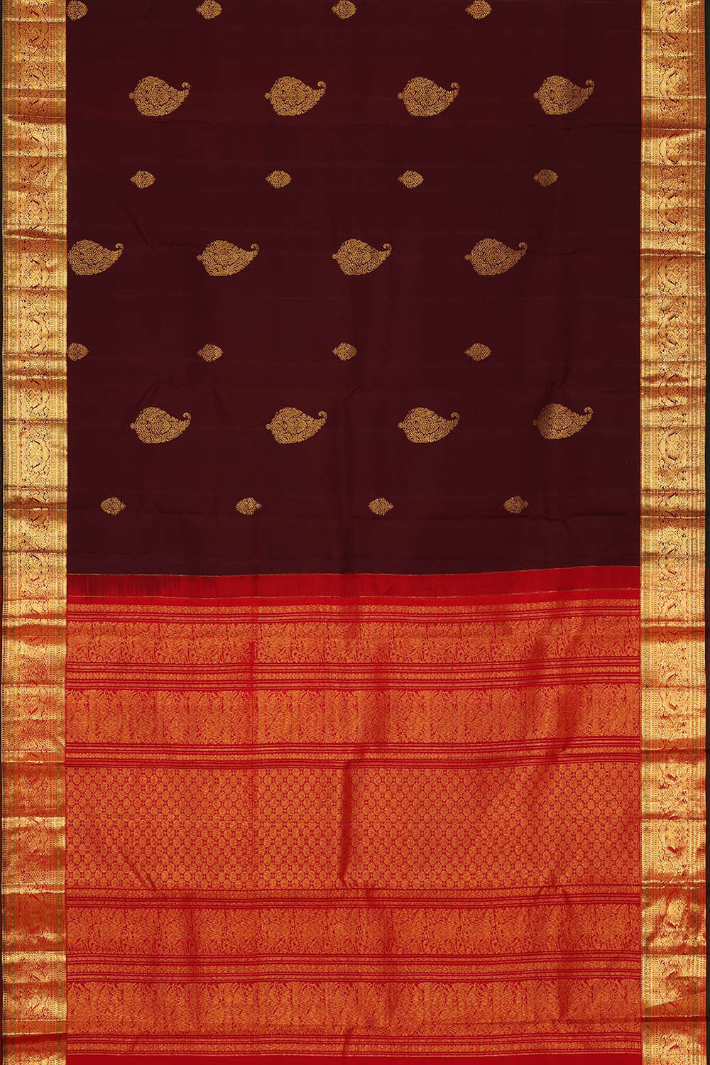 Kanchipattu Maroon Brocade Saree