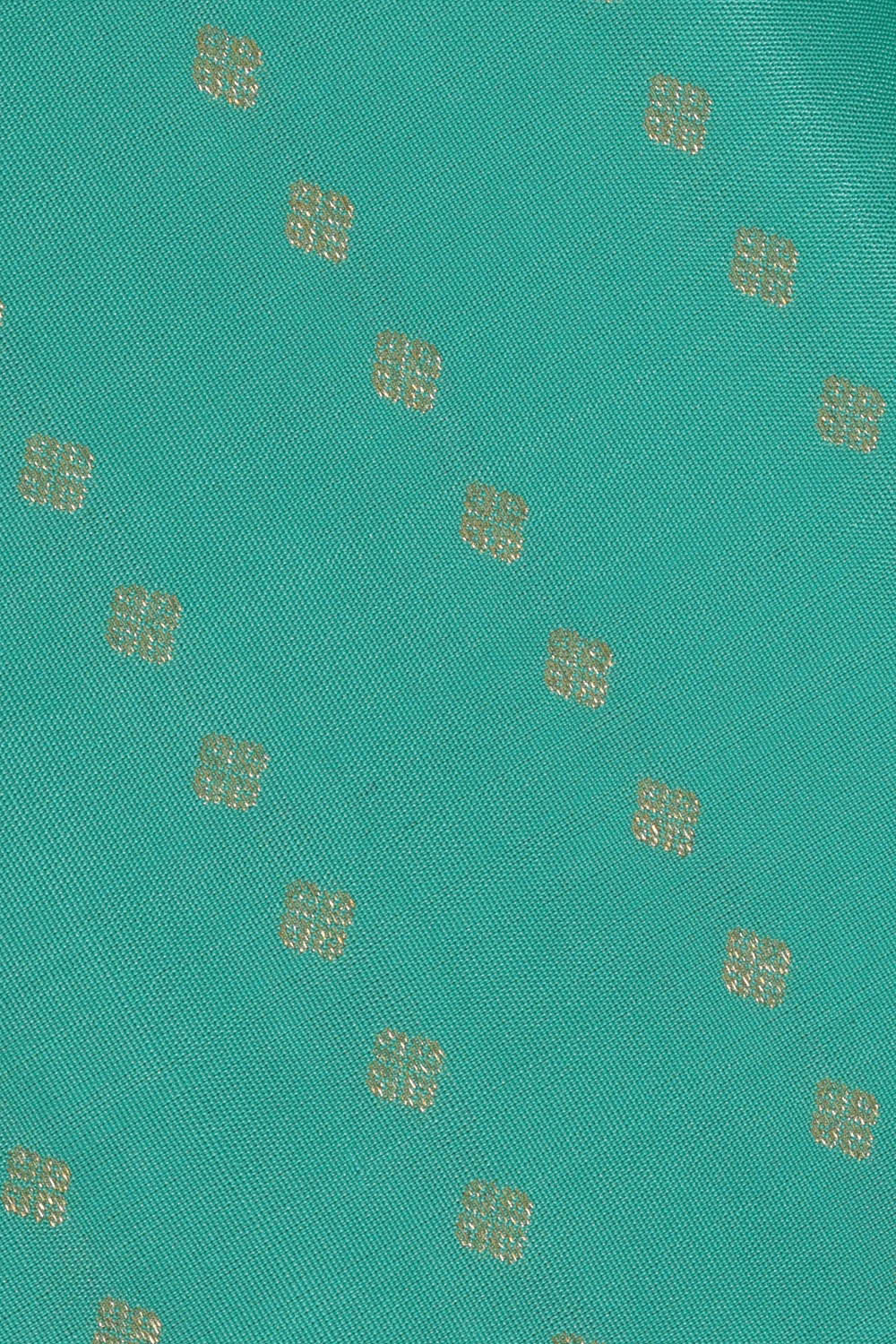 Image of Kanchipattu Turquoise Blue Brocade Saree