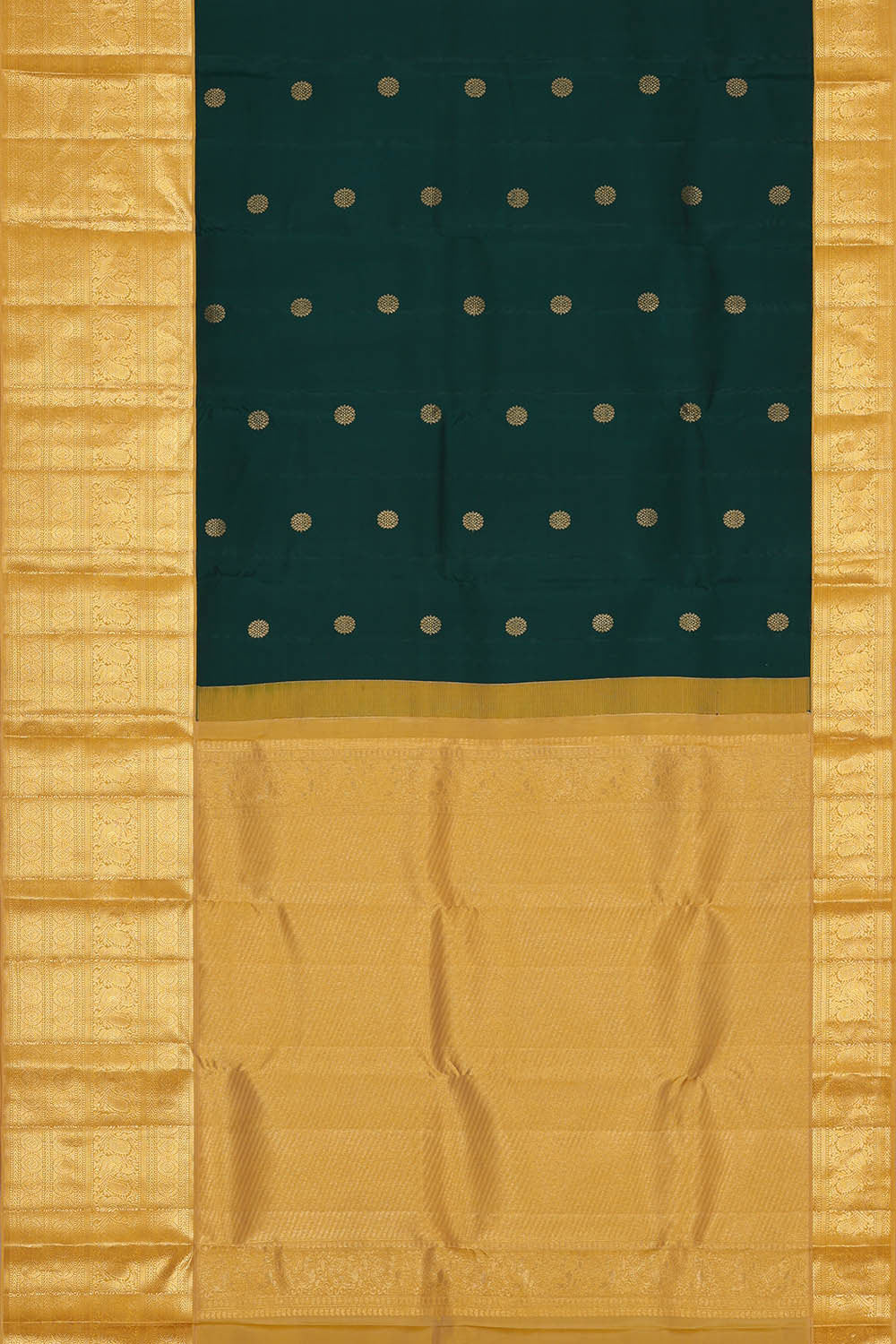 Image of Kanchipattu Bottle Green Brocade Saree