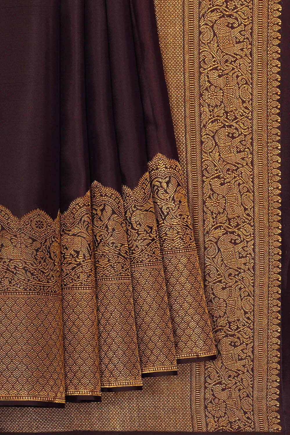 Image of Kanchipattu Maroon Brocade Saree