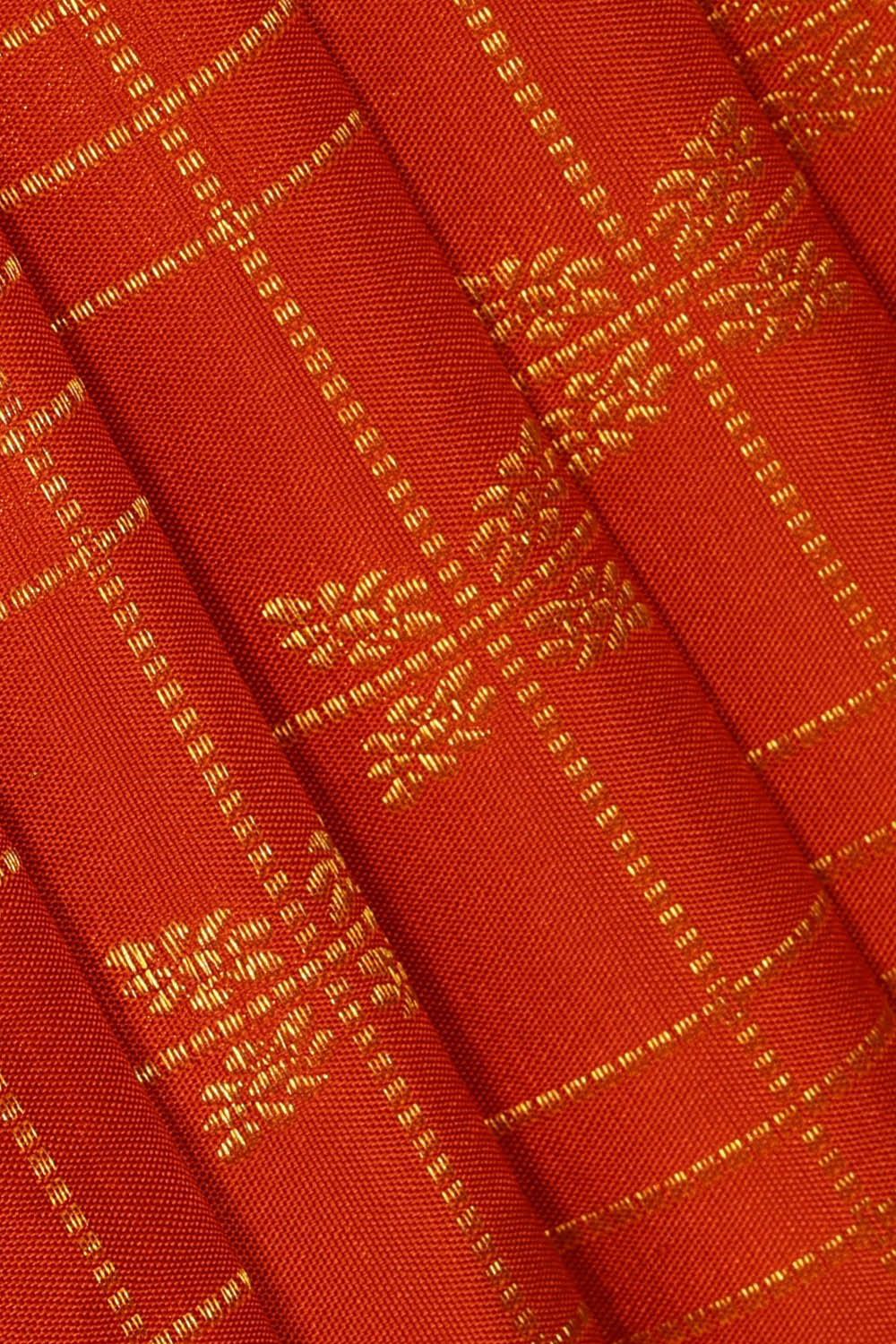 Image of Kanchipattu Orange Brocade Saree