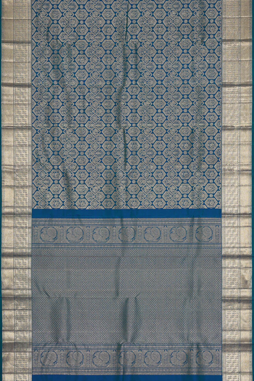 Image of Blue Kanchipattu Brocade Saree
