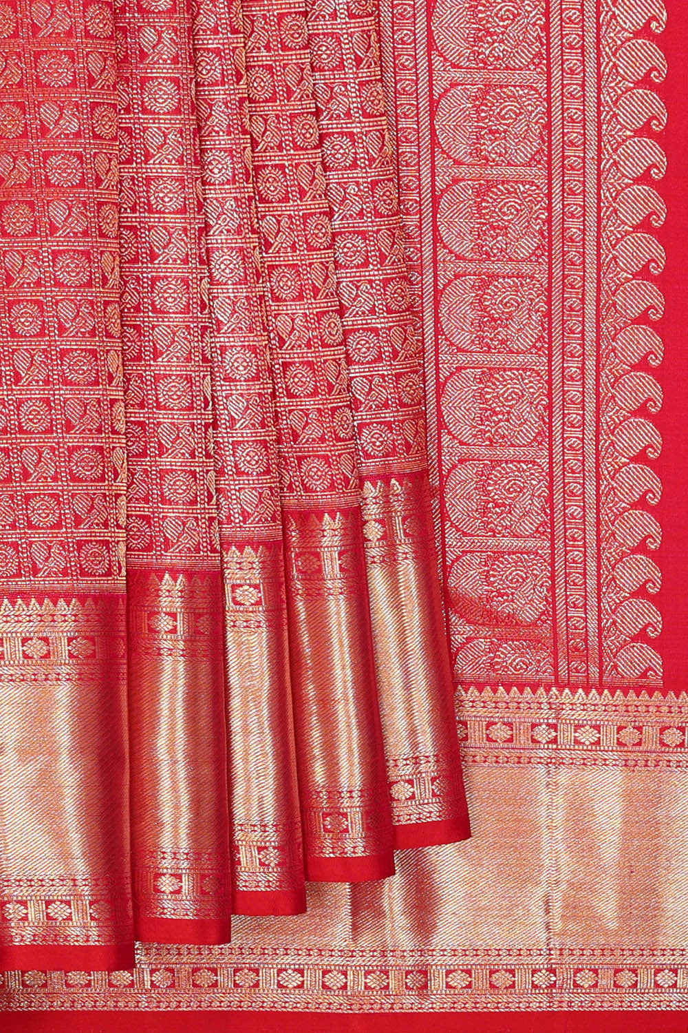 Kanchipattu Red Brocade Saree