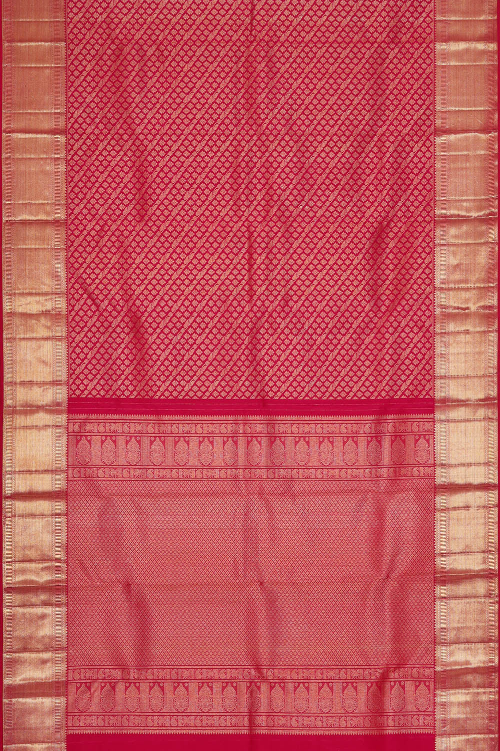 Image of Red Kanchipattu Brocade Saree