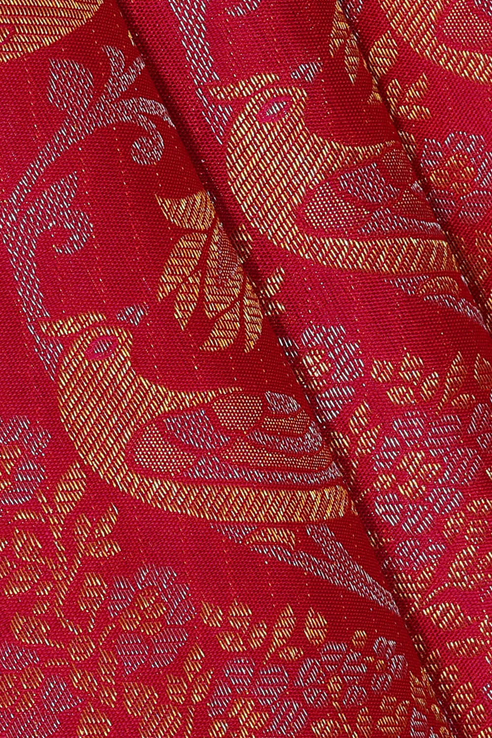 Kanchipattu Reddish Pink Brocade Saree