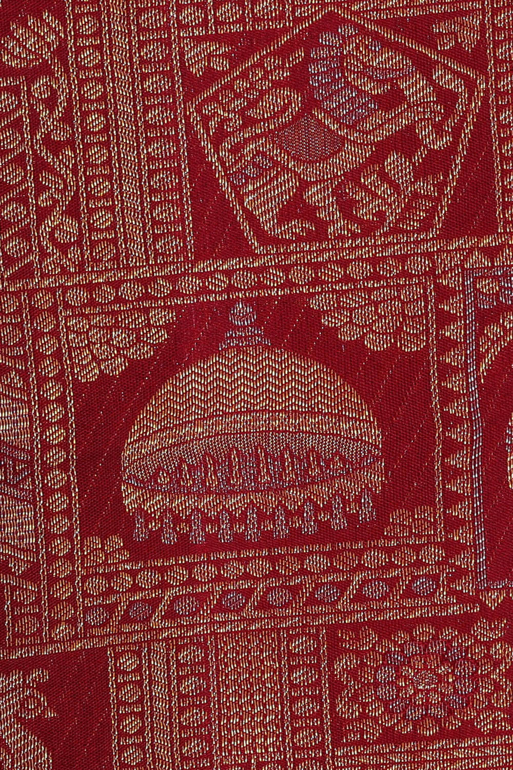 Kanchipattu Dark Red Brocade Saree