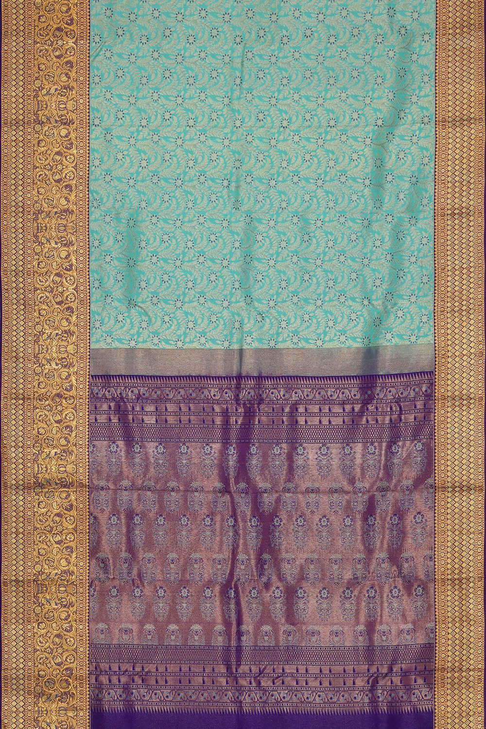 Image of Kanchipattu Blue Brocade Saree