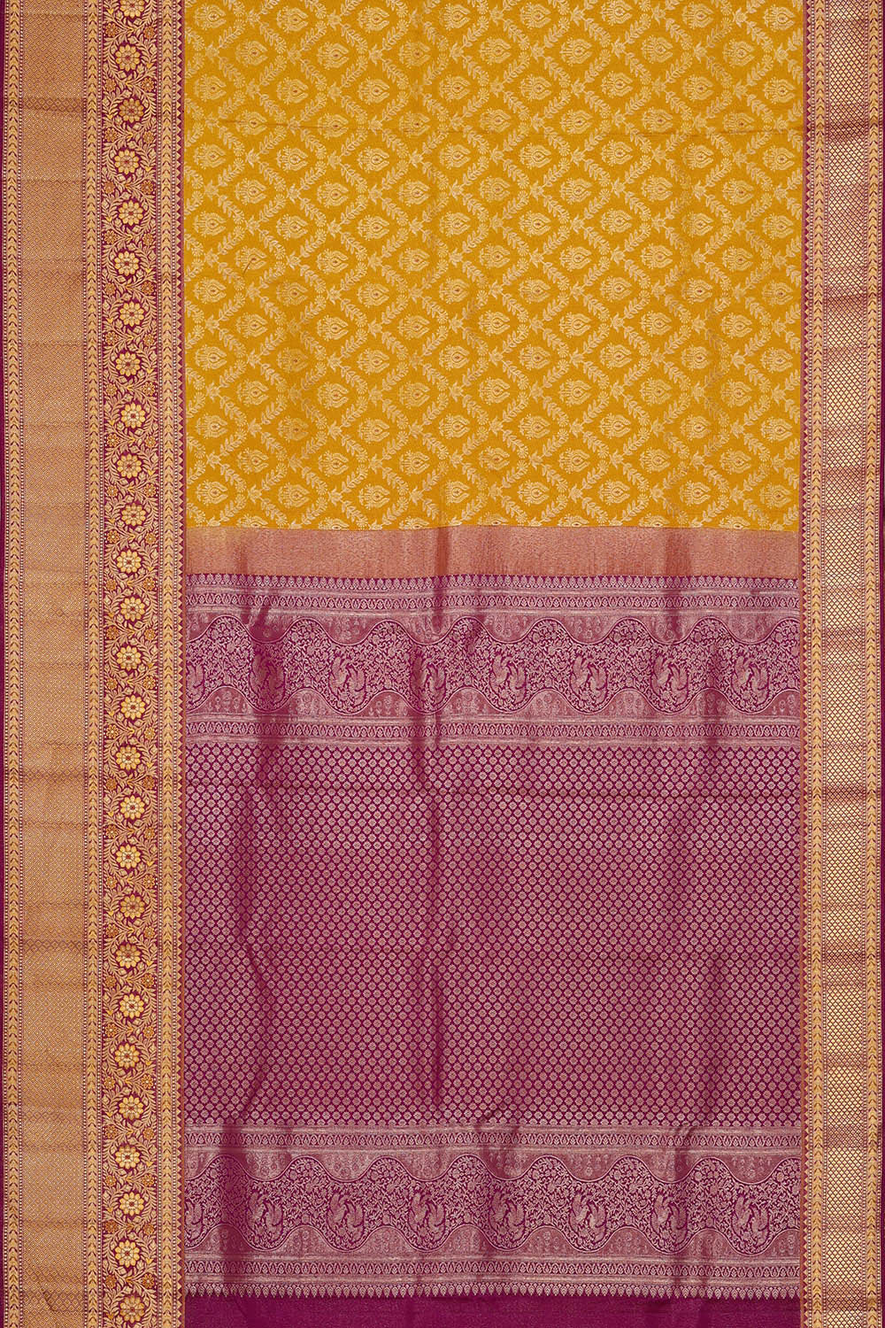Image of Kanchipattu Turquoise Blue Brocade Saree