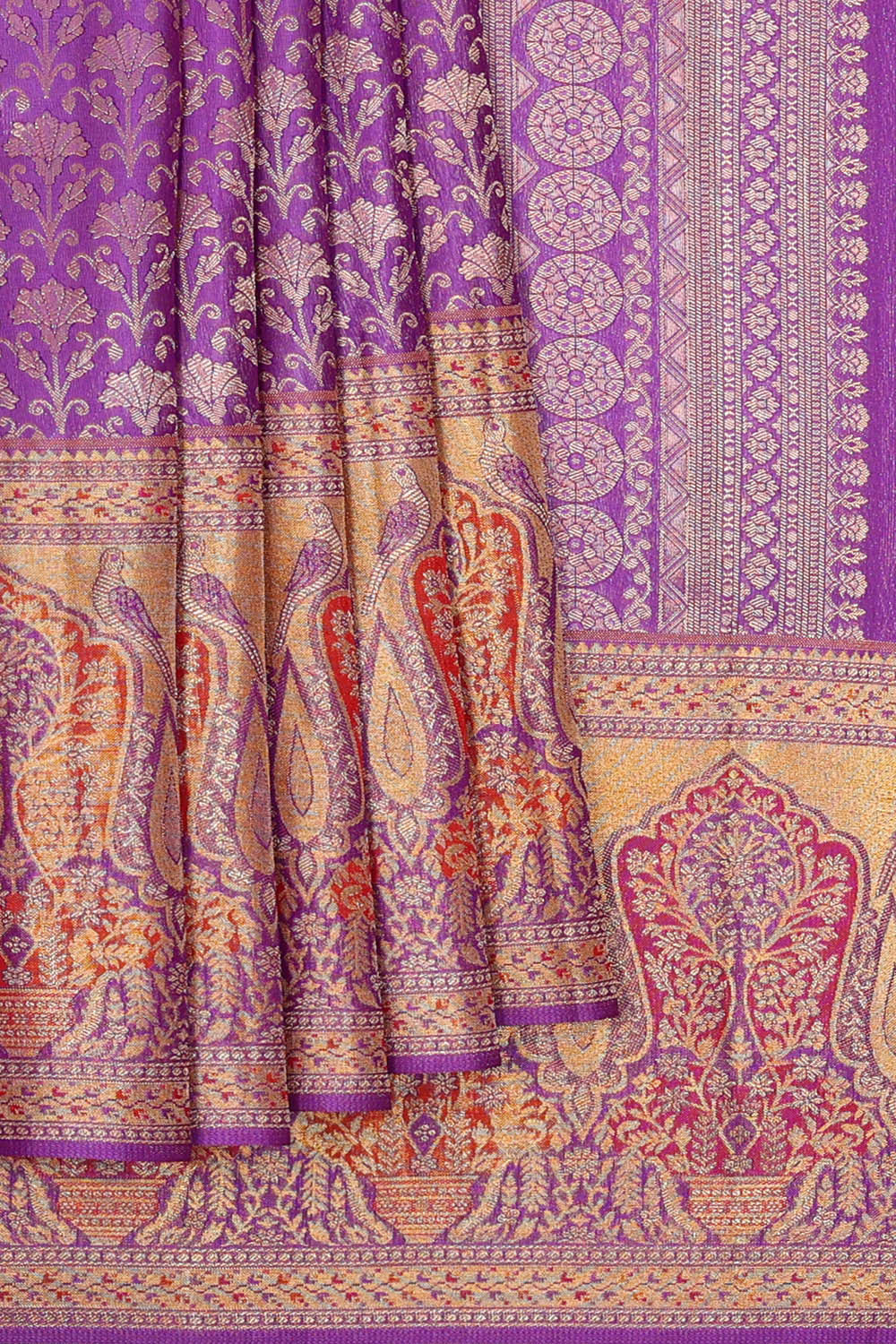 Image of Kanchipattu Dark Lavender Brocade Saree