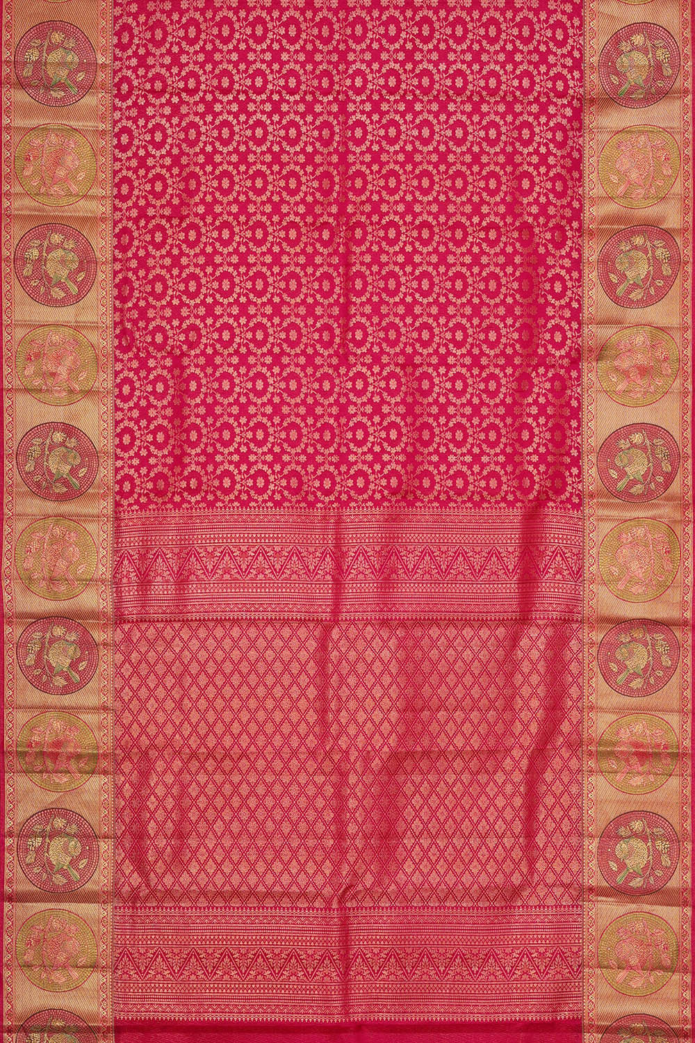 Kanchipattu Rani Pink Brocade Saree